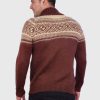 Men’s Long Sleeve Soft Half-Zip Casual Brown Alpaca Pullover Sweater