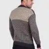 Men’s Soft Half-Zip Modern Black and Beige Alpaca Pullover Sweater