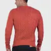 Hand knit Warm Orange Aran Alpaca Sweater for Men