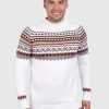 Turtleneck White Alpaca Sweater for Men