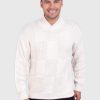Men’s Hand Knit Long Sleeve V-Neck White Alpaca Sweater