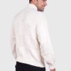 Men’s Hand Knit Long Sleeve V-Neck White Alpaca Sweater