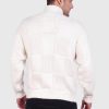 Men’s Hand Knit Long Sleeve V-Neck White Alpaca Sweater
