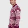 Soft Burgundy Crewneck Alpaca Sweater for Men
