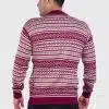 Soft Burgundy Crewneck Alpaca Sweater for Men