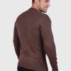 Men’s Hand Knit Long Sleeve V-Neck Brown Alpaca Sweater