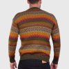 Crewneck Dark Green Alpaca Sweater for Men