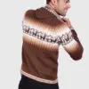 Alpaca Men’s knit hoddie Brown Sweater