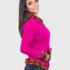 Turtleneck Fuchsia Alpaca Sweater for Women