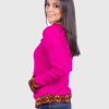 Turtleneck Fuchsia Alpaca Sweater for Women