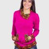 Turtleneck Fuchsia Alpaca Sweater for Women