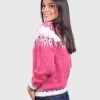 Isle French Rose Hand Made Alpaca Sweater for Women