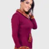 Turtleneck Burgundy Alpaca Sweater for Women