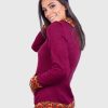 Turtleneck Burgundy Alpaca Sweater for Women