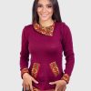 Turtleneck Burgundy Alpaca Sweater for Women