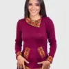 Turtleneck Burgundy Alpaca Sweater for Women