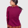 Turtleneck Burgundy Alpaca Sweater for Women
