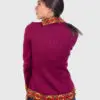 Turtleneck Burgundy Alpaca Sweater for Women
