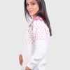 Isle White and Pink Hand Made Alpaca Sweater for Women