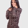 Women’s Long Sleeve Soft turtleneck Brown Melange Alpaca Pullover Sweater