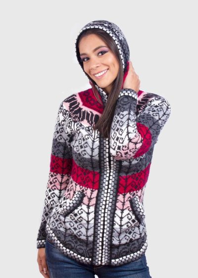 Women’s Hoddie Pink Soft Alpaca Sweater