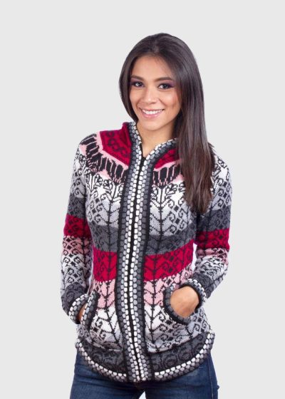 Women’s Hoddie Pink Soft Alpaca Sweater