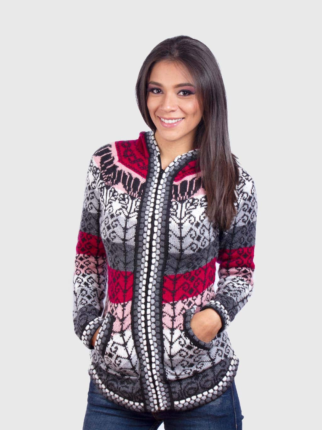 Women’s Hoddie Pink Soft Alpaca Sweater