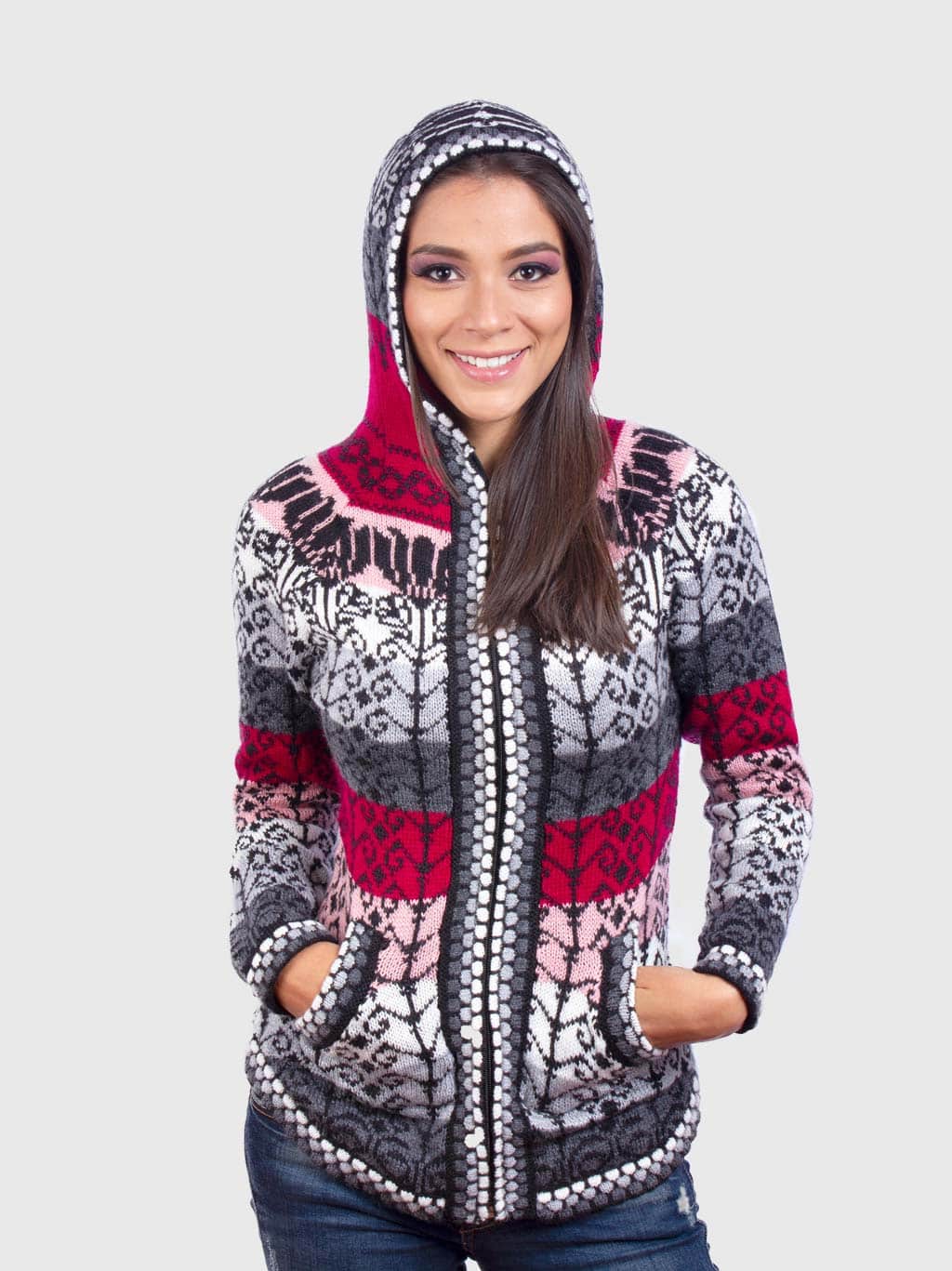 Women’s Hoddie Pink Soft Alpaca Sweater
