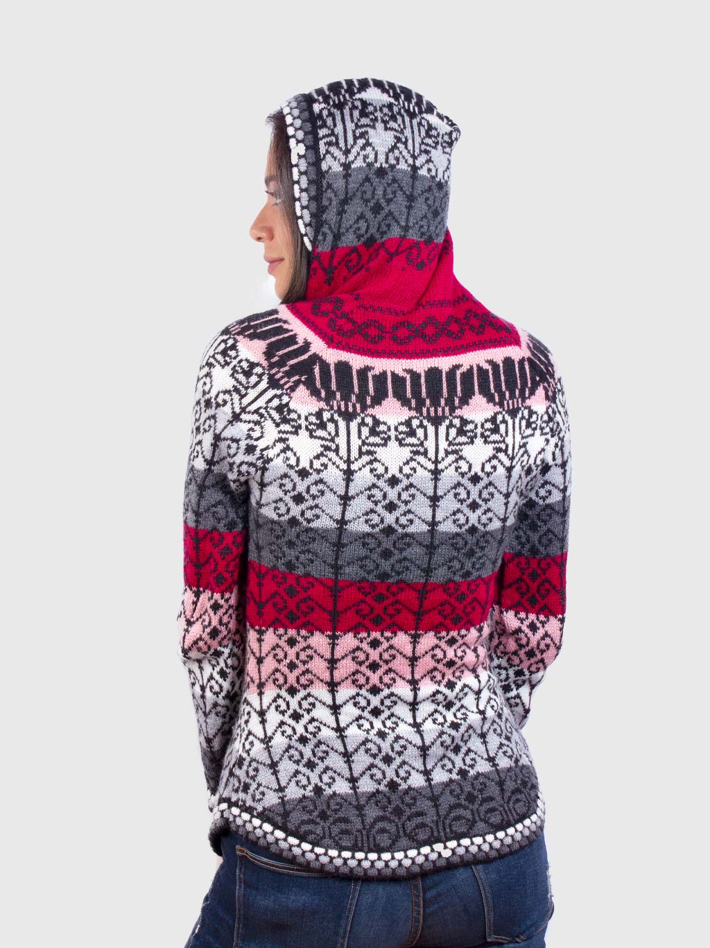 Women’s Hoddie Pink Soft Alpaca Sweater