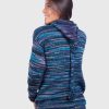 Women’s Blue Melange Kangaroo Pocket Hooded Alpaca Sweater “Elf”