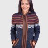 Women’s Hooded Blue Melange Alpaca Sweater