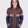 Women’s Hooded Blue Melange Alpaca Sweater
