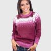 Isle Burgundy Hand Made Alpaca Sweater for Women