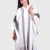 White and Black Soft Alpaca Poncho “Killa”