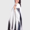 White and Black Soft Alpaca Poncho “Killa”