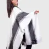 White and Black Soft Alpaca Poncho “Killa”
