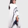 Hoddie White Alpaca Poncho “Nuna”