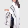 Hoddie White Alpaca Poncho “Nuna”