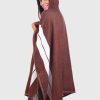 Hoddie Brown Soft Alpaca Poncho “Wara”