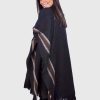 V neck Black Soft Alpaca Poncho “Yanay”