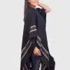 V neck Black Soft Alpaca Poncho “Yanay”