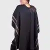 V neck Black Soft Alpaca Poncho “Yanay”