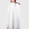 V neck White Soft Alpaca Poncho “Yori”