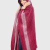 Hoddie Burgundy Soft Alpaca Poncho “Cusi”