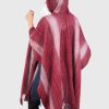 Hoddie Burgundy Soft Alpaca Poncho “Cusi”