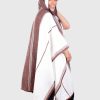 Hoddie Brown and White Soft Alpaca Poncho “Illari”