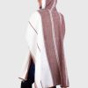 Hoddie Brown and White Soft Alpaca Poncho “Illari”