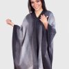 V neck Gray Soft Alpaca Poncho “Sami”