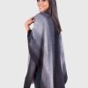 V neck Gray Soft Alpaca Poncho “Sami”