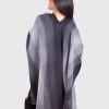 V neck Gray Soft Alpaca Poncho “Sami”
